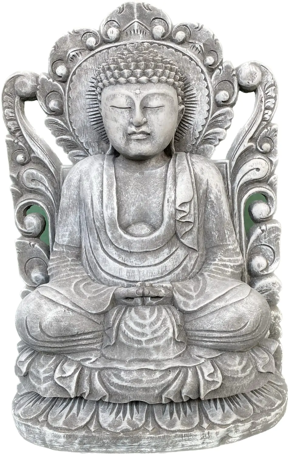  Product image 3 of the product “Bodhi - Buddh, seated in front of relief, 50 cm H | cast stone ”